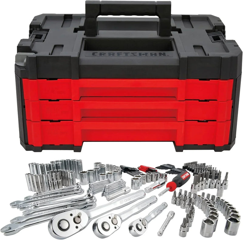 262-Piece Mechanic Tool Set, Master Socket Set with 3-Drawer VERSASTACK Tool Box, SAE/Metric Set (CMMT45309) L0831