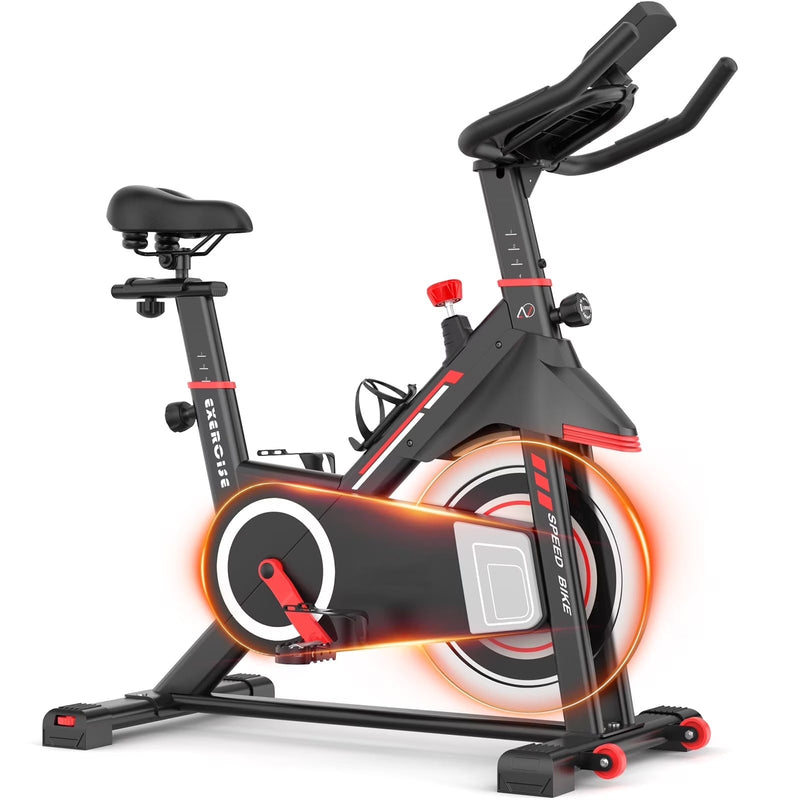 ANCHEER Exercise Bike for Home,Heavy Duty Indoor Stationary Bike with Comfortable Seat Cushion,300lbs Max Weight Capacity,Home Gym Cardio Workout... O3304