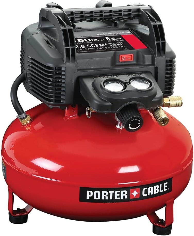 Air Compressor, 6-Gallon, Pancake, Oil-Free S8581