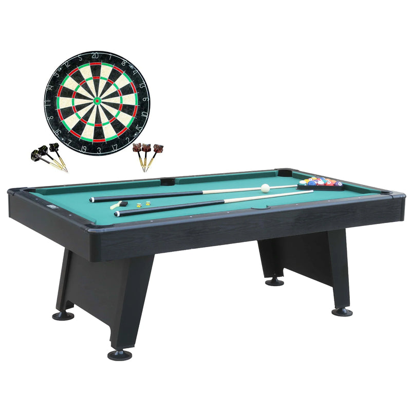 Barrington Billiard 84" Arcade Pool Table with Bonus Dartboard Set, Green B5167