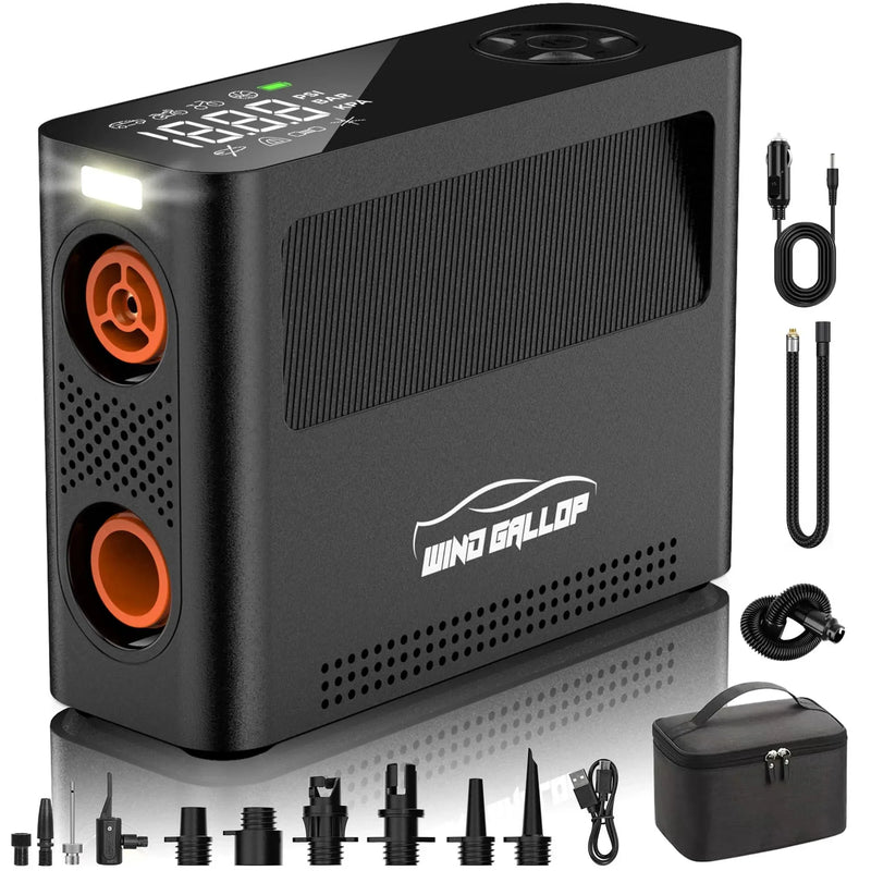 Tire Inflator Portable Air Compressor, Rechargeable Electric Paddle Board Pump 150PSI, 3X Faster Inflation 9 Pump Modes,Auto Air Pump for Car Tires Motorcycle Bike Ball SUP Tent Kayak Float B0749