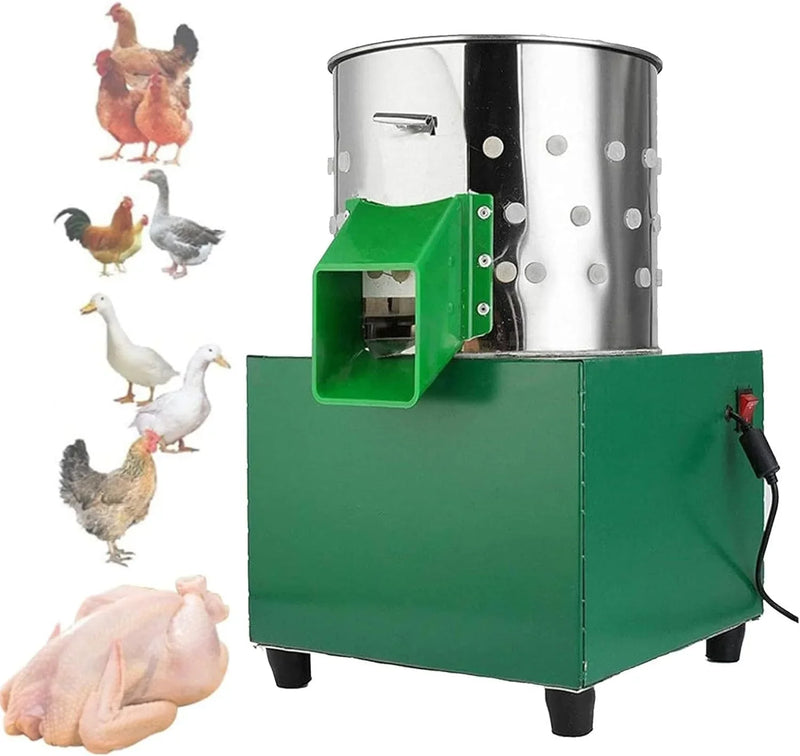Chicken Plucker, Poultry De-featherer with 110 Rubber Fingers, 60W High-Efficiency Hair Plucking, Stainless Steel, for Duck Goosey Farm T7803