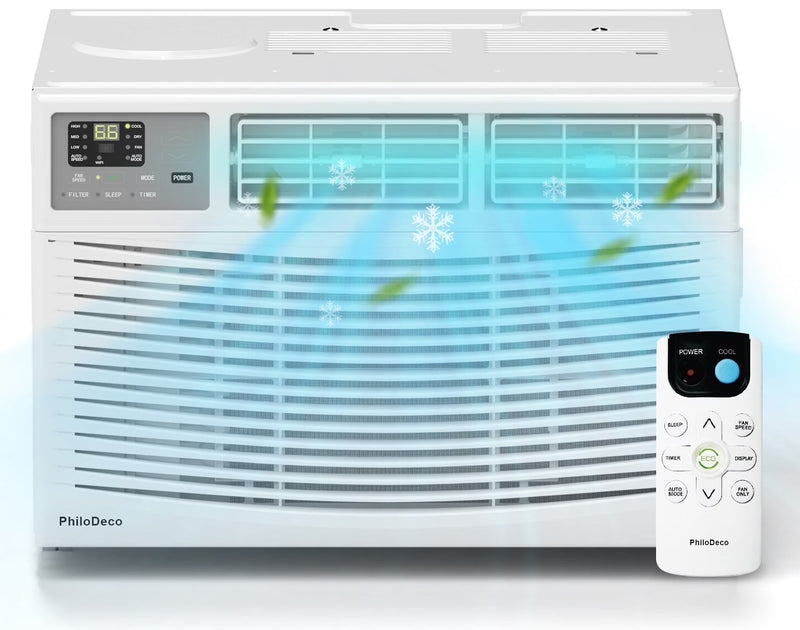 PhiloDeco 12000 BTU Window Air Conditioner 550 Sq Ft. Intelligent Ac Units, LED Display Screen, Operates Quietly, Energy-Saving. Timer ? Sleep and... Z7754