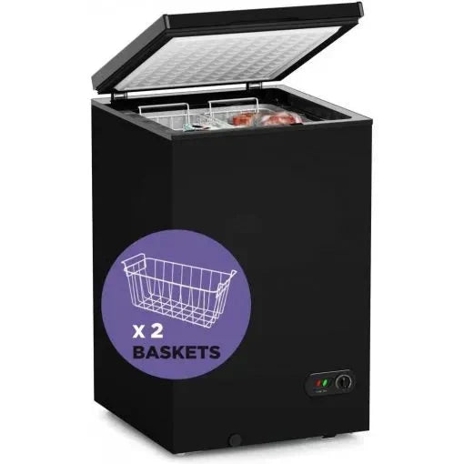 Chest Freezer – 3.5 Cu Ft with 2 Removable Baskets – Reach In Freezer Chest – Quiet Compact Freezer – 7 Temperature Settings – Black W1070