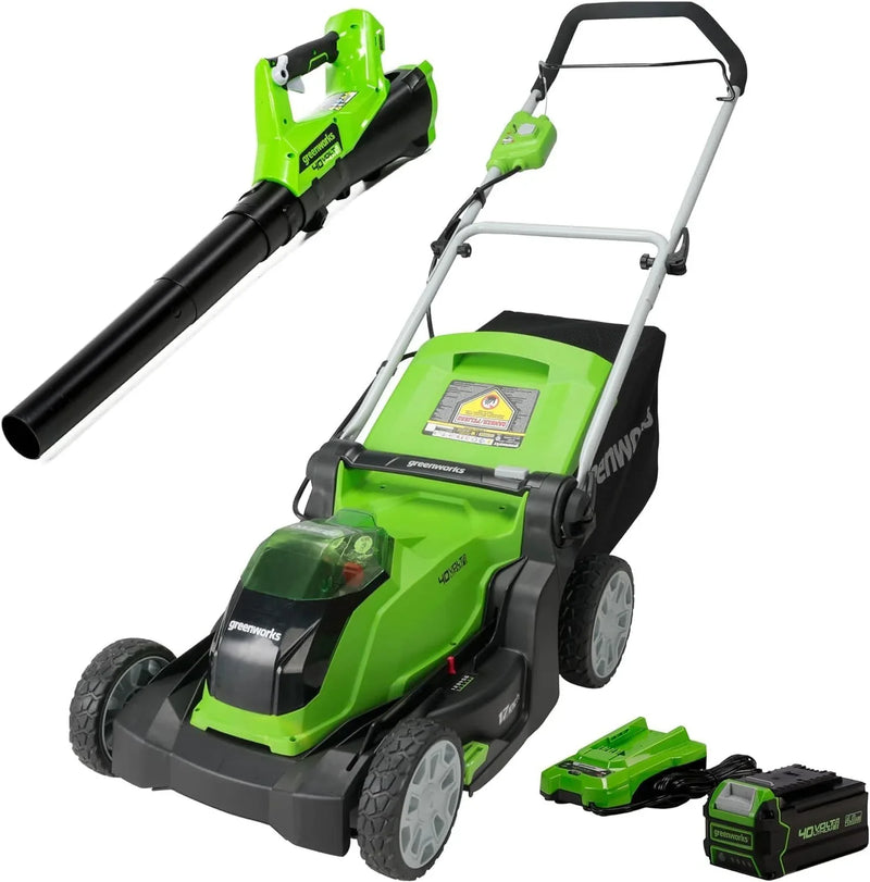 40V 17" Cordless (Push) Lawn Mower (75 Compatible Tools), 4.0Ah Battery and Charger Included F6717