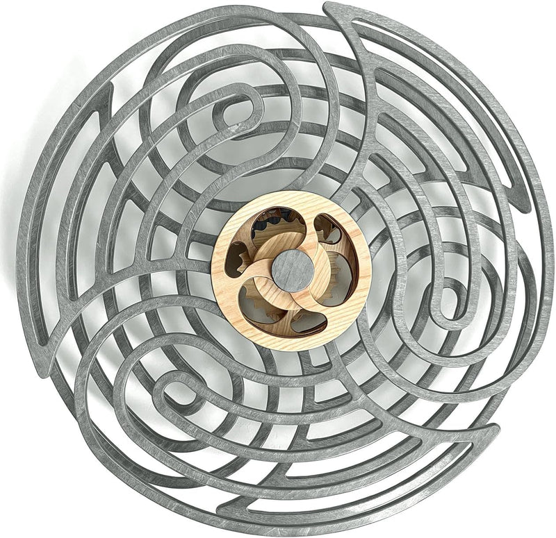 Mindsight Moving Wall Art - Wind up to power peaceful motion (no battery) - Calming Wall Décor Room, Office, Bedroom, Kitchen - Hand Crafted Wood - Ripple, Canyon Brown E4028