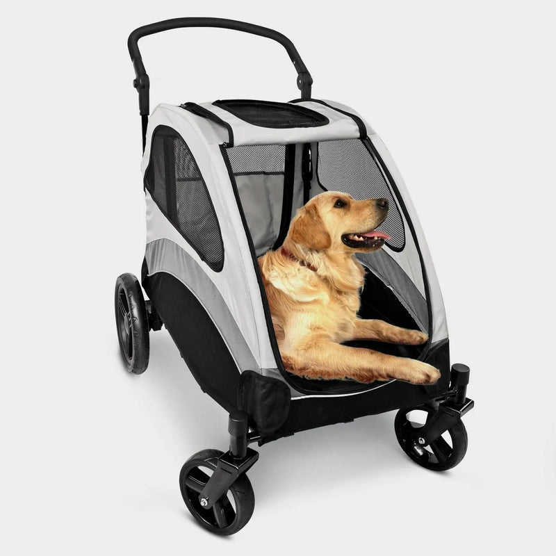 Foldable Pet Stroller for Large or 2 Dogs Cats Jogger Wagon with 4 Wheels N8698