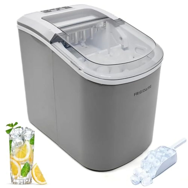 Compact desktop ice machine, capable of producing 26 pounds of ice per day, black color V1206