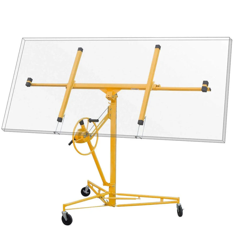 Drywall Lift 11' Yellow Rolling Sheetrock Panel Hoist Jack Y4205