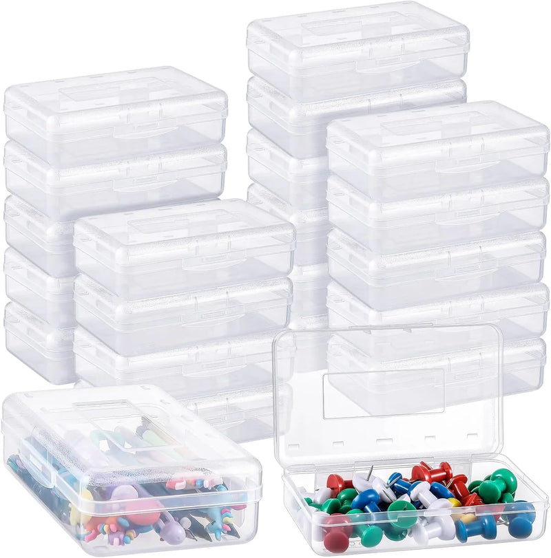 100-piece set. Large-capacity transparent pencil case. Large-capacity hard plastic crayon case. Large-capacity classroom storage box. Suitable for both boys and girls (in various colors) L3400