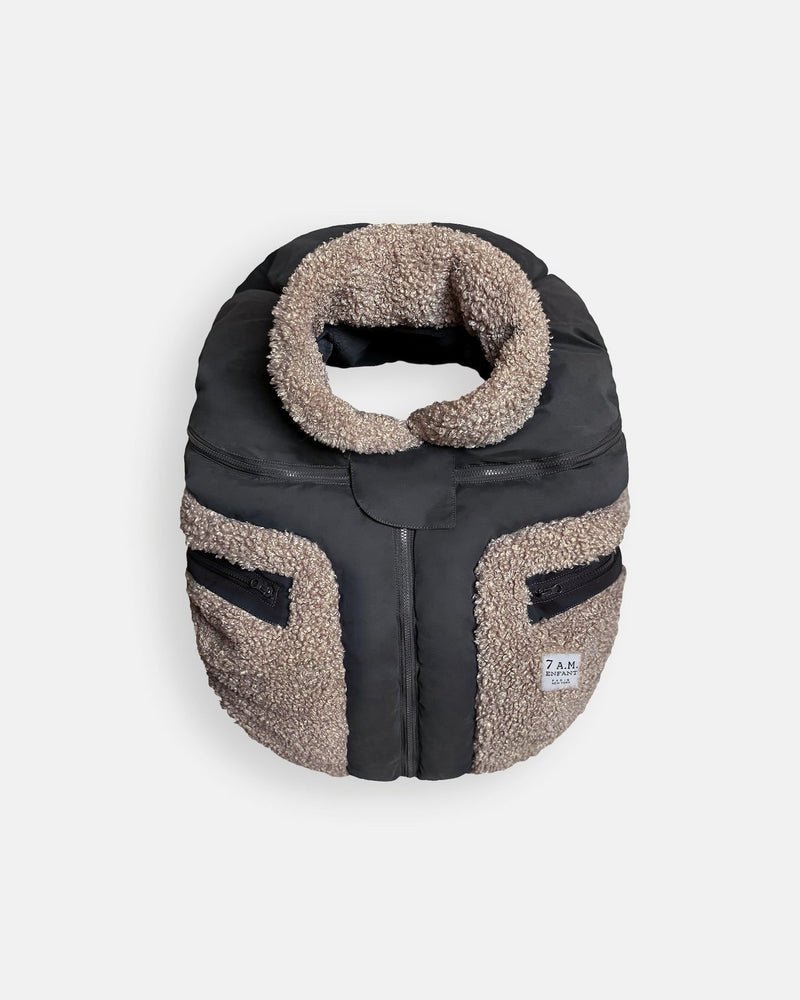 Enfant Car Seat Cocoon - Black - Applique Oatmeal P4955