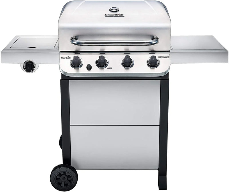 Char-Broil 463377319 Performance 4-Burner Cart Style Liquid Propane Gas Grill, Stainless Steel K1043