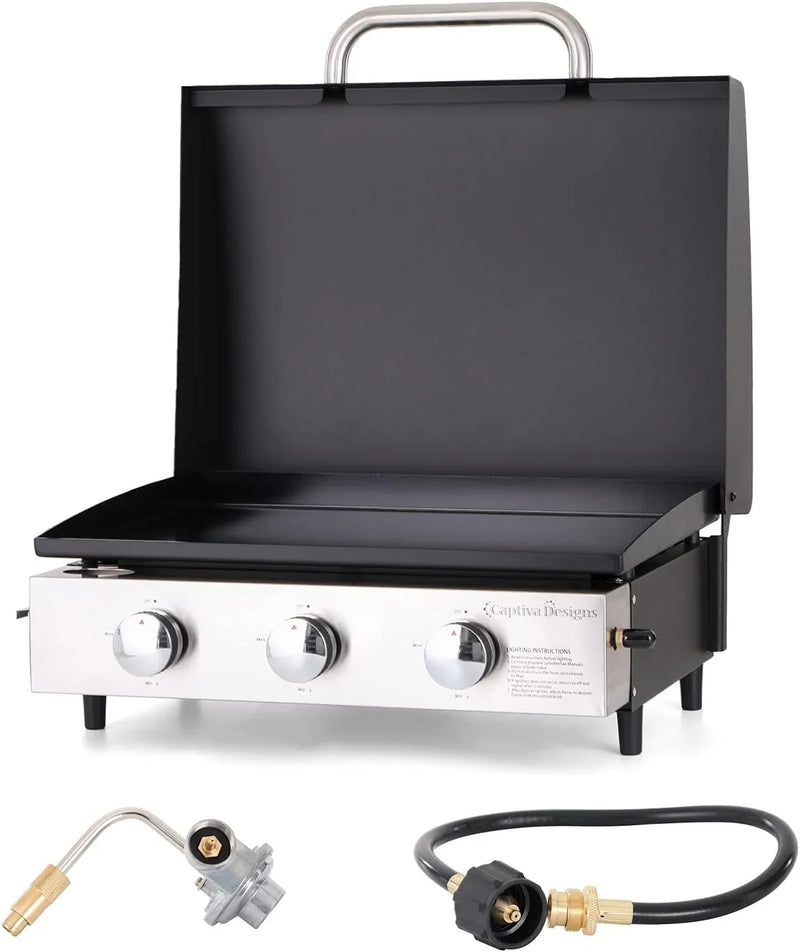Burner Gas grill with side burner and enameled cast iron grille 42,000BTU outdoor cooking stainless steel propane grill Garden grill W3670