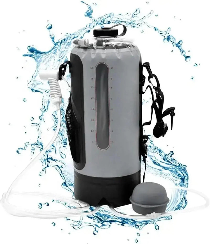 Outdoor sports water bag, portable solar shower set, with pressure foot pump, foldable travel water storage device, suitable for camping, beaches, travel and activities. B4770