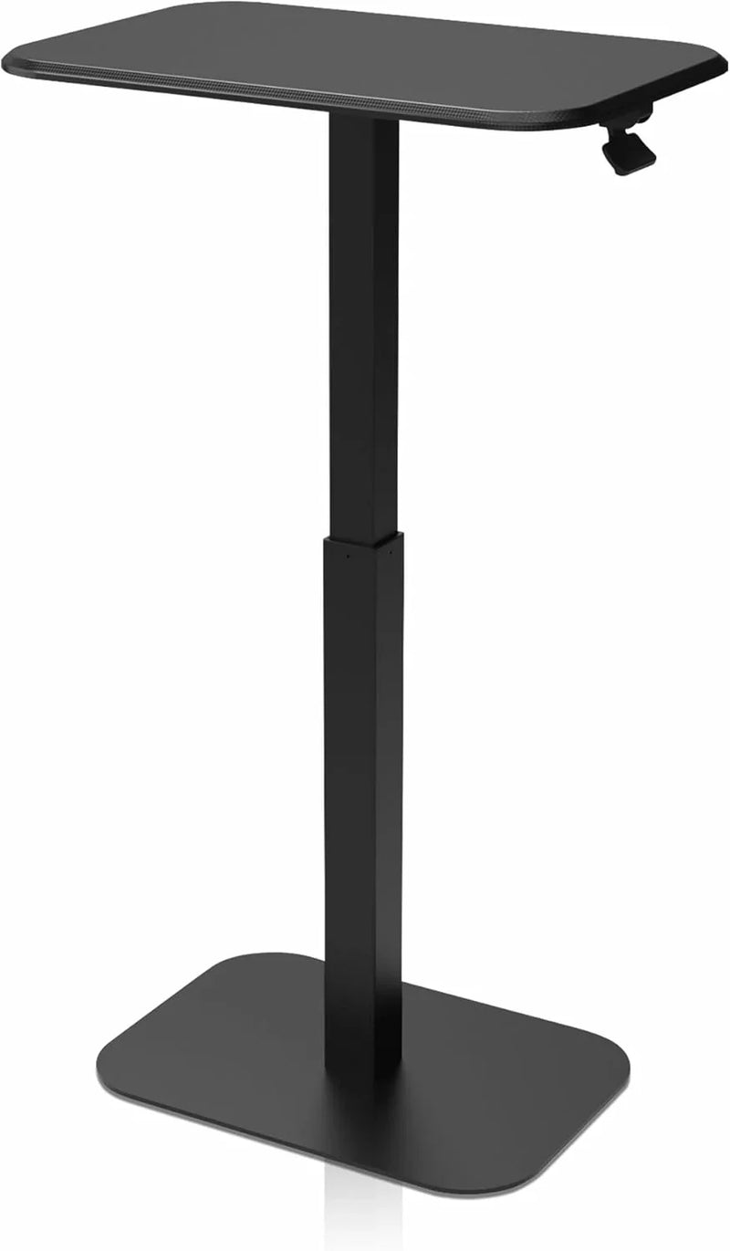 Adjustable height side table, a versatile decorative item suitable for both home and office settings. It features precise engineering for effortless height adjustment, ensuring excellent stability (white base and carbon fiber tabletop) W7118