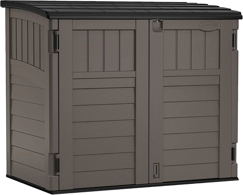 34 Cu. Ft. Horizontal Shed for Outdoor Storage w/Locking System, Stoney/Black A8272