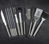 Outdoor Grill Accessories for Barbeque - Outdoor Grill Accessories for Barbeque - Premium Grill Tool Sets - Dark Wood Case Grilling Set - Griddle Accessories Kit - BBQ Gear