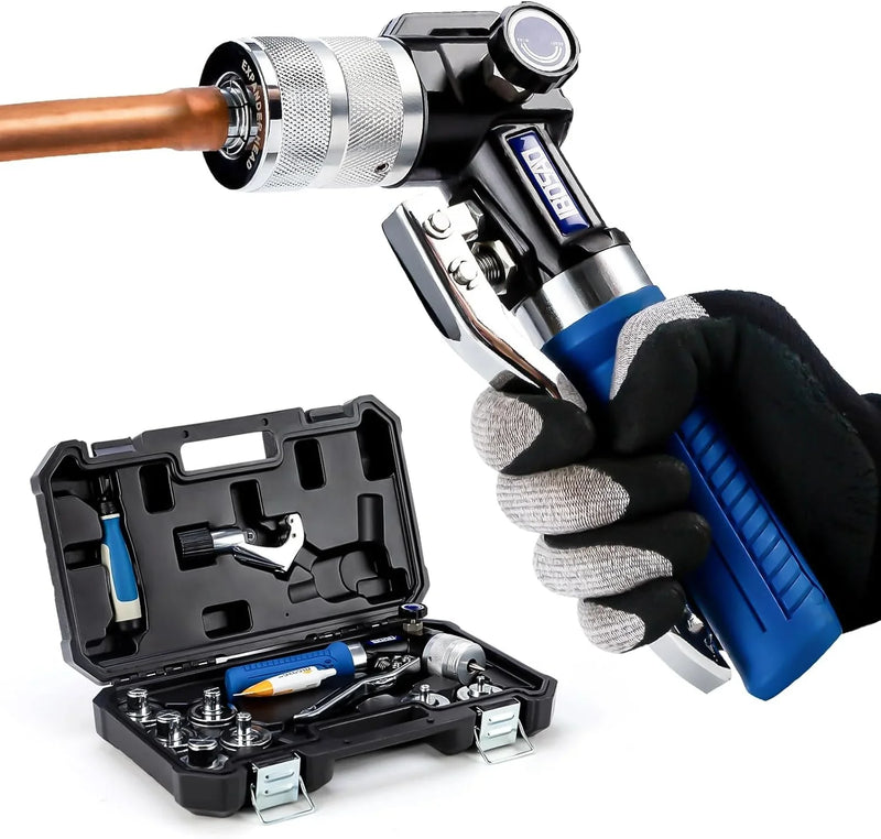 Hydraulic tube expanding tool kit, used to expand 3/8-inch copper tubes to 1-1/8 inches. Z3993