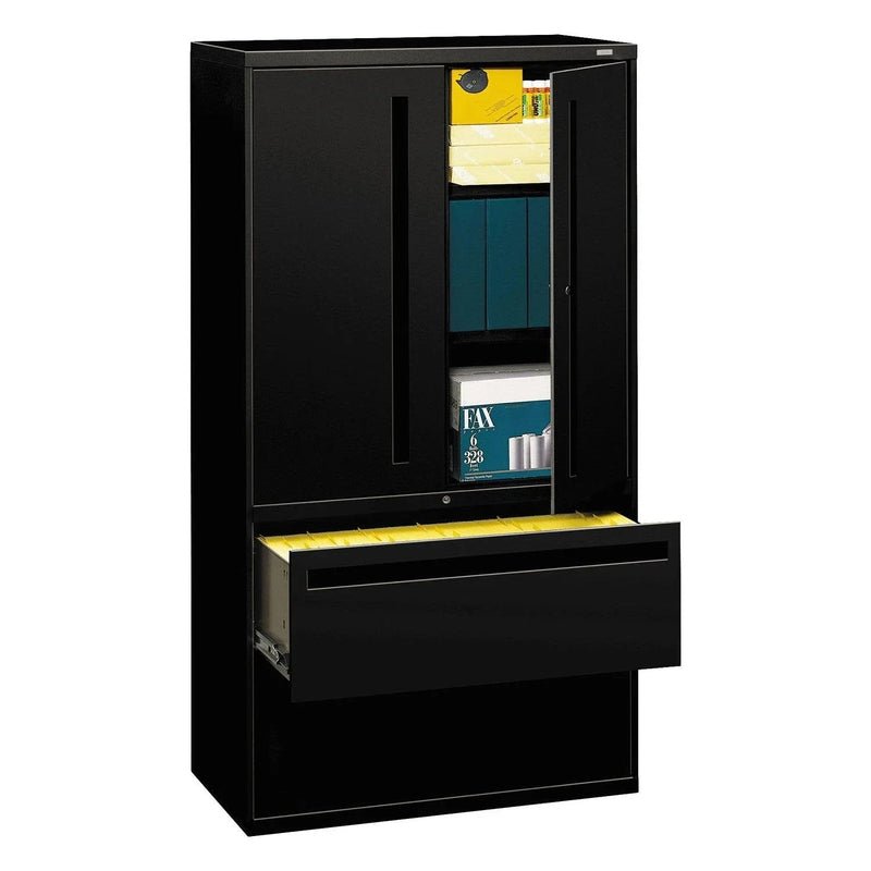 Lateral File with Storage Cabinet, 36w x 18d x 64.25h, Assorted Colors T6520