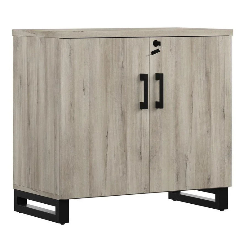 Storage Cabinet & Bookshelf, Weathered Oak I8049