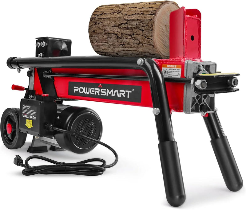 Electric Log Splitter 7-Ton - Efficient Wood Splitter with 3500 Motor Speed, 15 Amp, Horizontal Full Beam Design and Steel Wedge for Firewood & Kindling Cutting N3434