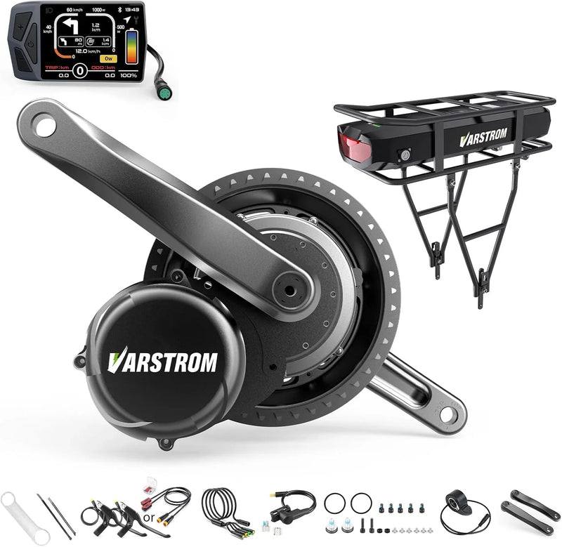 Torque Sensor Tong-Sheng TSDZ8 Mid Drive Motor Kit - 48V 750W Electric Bike Conversion Kit with EKD01 Display and Battery Optional, Compatible with BB 68-73MM Mountain/Road Bikes W7971