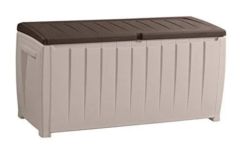Novel Plastic Deck Storage Container Box Outdoor Patio Furniture 90 Gal, Brown U1568