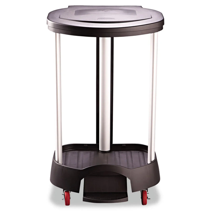 Administrative series floor-standing clothing storage basket / laundry basket, with front locking casters, capacity 30 gallons, black, without handle cover, suitable for hospitals / medical laboratories / commercial premises E8666