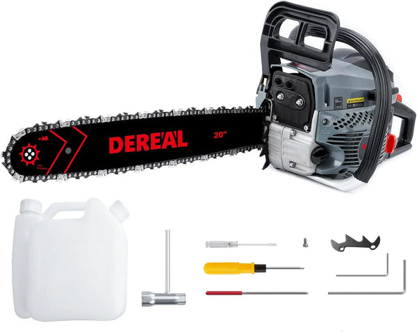 20 Inch 62CC Gas Powered Chainsaw 3.4HP 2 Stroke Engine Gas Power Chain Saw for Cutting Wood Outdoor Garden Farm Home P2759