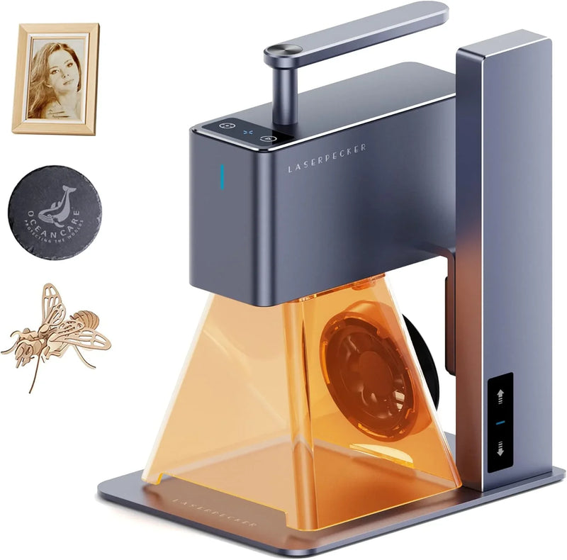 Light engraving machine, with wheels, portable and handheld laser engraving machine, suitable for engraving on wood, metal, leather and plexiglass. Laser cutting kit, equipped with multi-functional rotating wheels. F3491