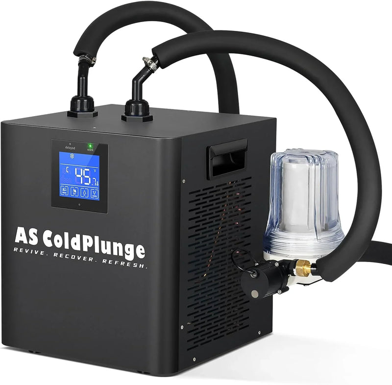 Ice Bath Water Chiller for Cold Plunge Tubs, 1/3 HP Upgraded Ice Bath Chiller with External Filter Water Pump, Ideal for Cold Plunge Recovery Ice Bath Tubs Home Use 110V Cooling Chiller W6616