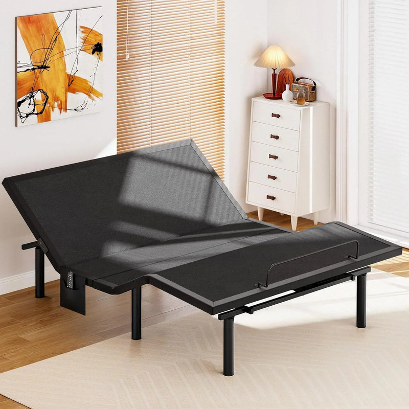 Amada Full Adjustable Bed Frame, Electric Base with Wireless Remote, 4 USB Ports, LED Night Light, Head & Foot Incline, Zero Gravity, Anti-Snore - 01B-F Q9648