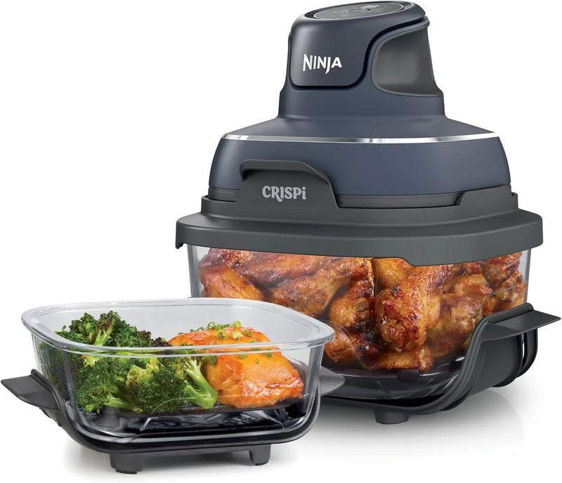 Air fryer can be used in conjunction with microwave ovens, refrigerators and dishwashers. It is made of non-toxic glass material and features a portable cooking system with a capacity of 4 gallons. It comes with 6 glass containers and a sealing lid H4922
