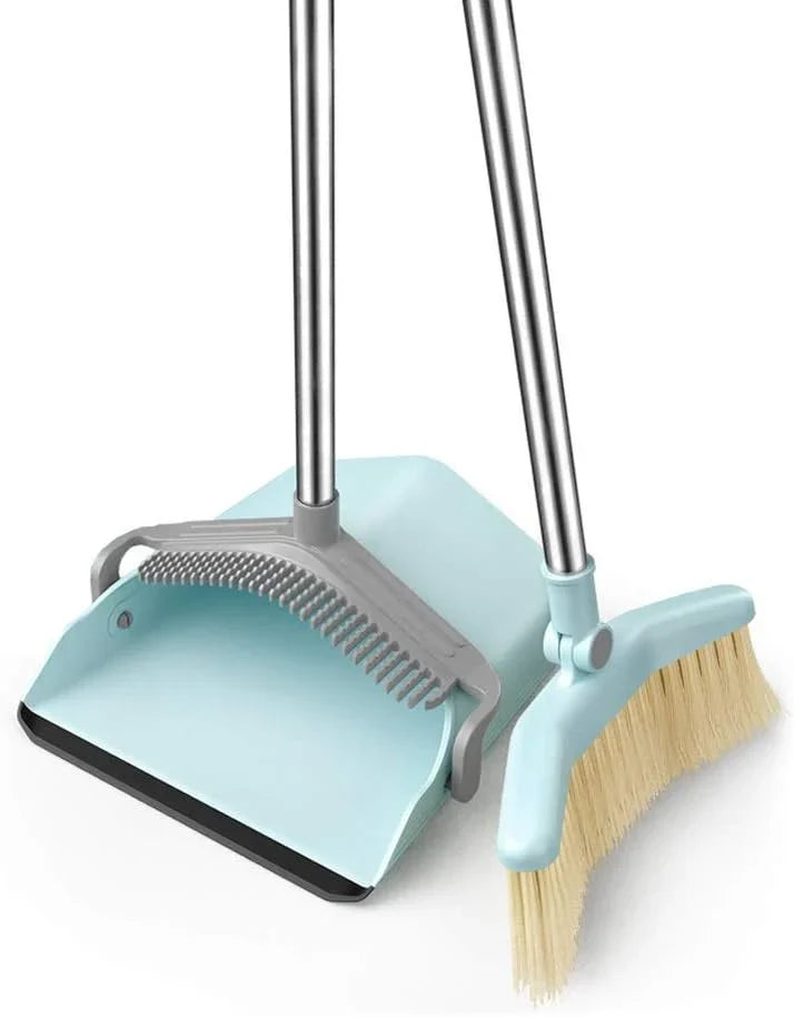 Long Handle Broom and Dustpan Set, Home, Kitchen, Room, Office, Upright Dust Pan Combo for The Lobby Floor U1806
