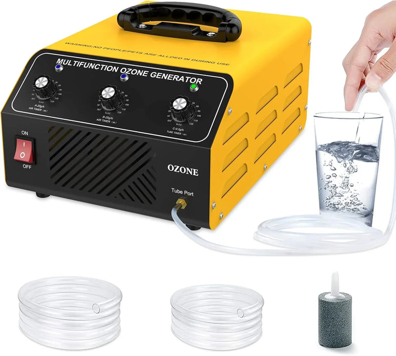 Ozone Generator 40,000 mg/hour, Dual Mode, Professional O3 Odor Eliminator, Equipped with a booster pump, 20,000 mg, 20,000 mg and 500 mg three timing functions, applicable area 7000 square feet, highly suitable for home and car use. I2543