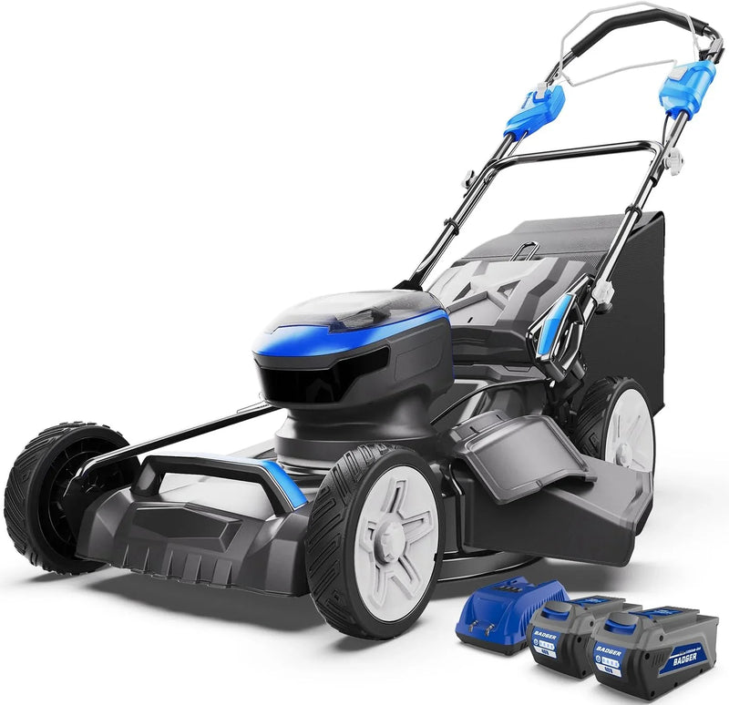 Lawn Mower 40V Brushless 18" Cordless, 5 Cutting Height Adjustments Electric Lawn Mower, Quickly Folding Within 5’s, 4.0AH Battery and Super Charger Included. L3763