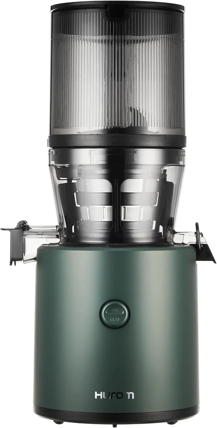 Cold press juicer, easy-to-clean chewing-style slow juicer, coarse filter screen, automatic feeding, no need for operator intervention, household size, quiet motor, easy assembly (kale/deep green) T2715