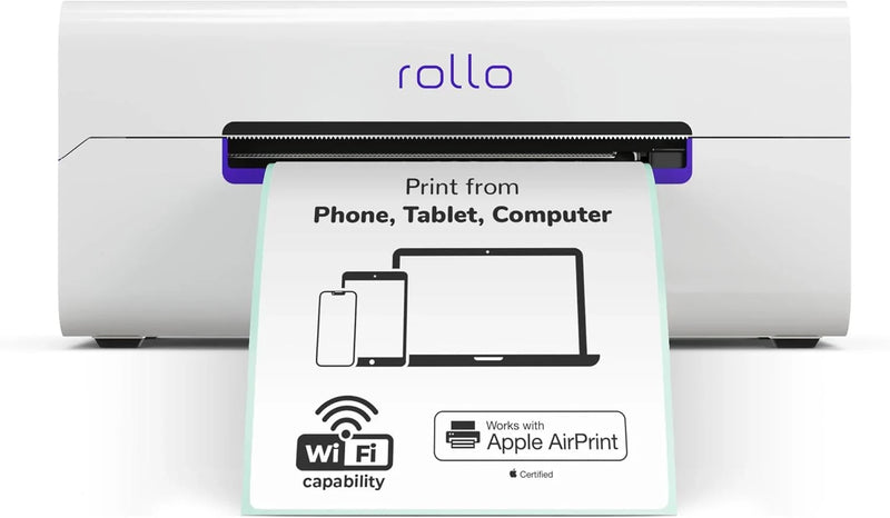 Wireless Shipping Label Printer - A Wi-Fi-enabled thermal label printer (size 4x6 inches), suitable for package shipping - Can be printed via AirPrint on iPhone, iPad, and Mac - Supports Windows, Chromebook, Android, and Linux systems V4729