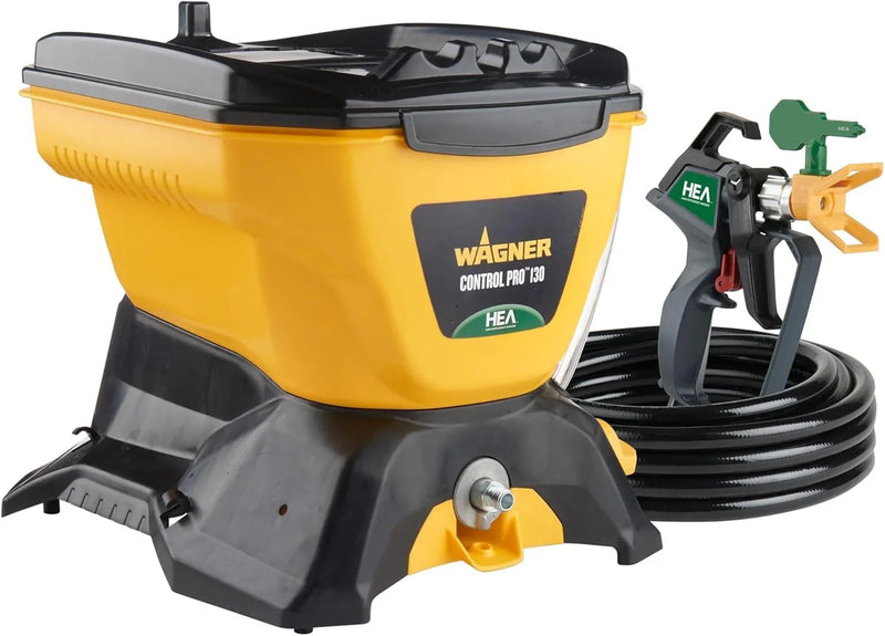 Spray gun kit, high-efficiency airless sprayer, low overspray, equipped with a 12-inch extension rod, suitable for large projects, with 515 and 413 type nozzles, yellow in color. T5803