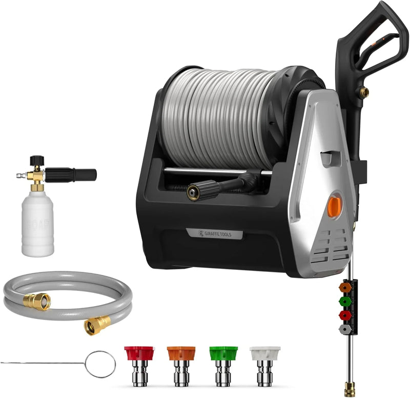 The wall-mounted high-pressure cleaning machine Plus is equipped with an upgraded 1800-watt motor, with a maximum pressure of 2900 pounds per square inch and an electric high-pressure cleaning machine that discharges 2.2 gallons per I3453