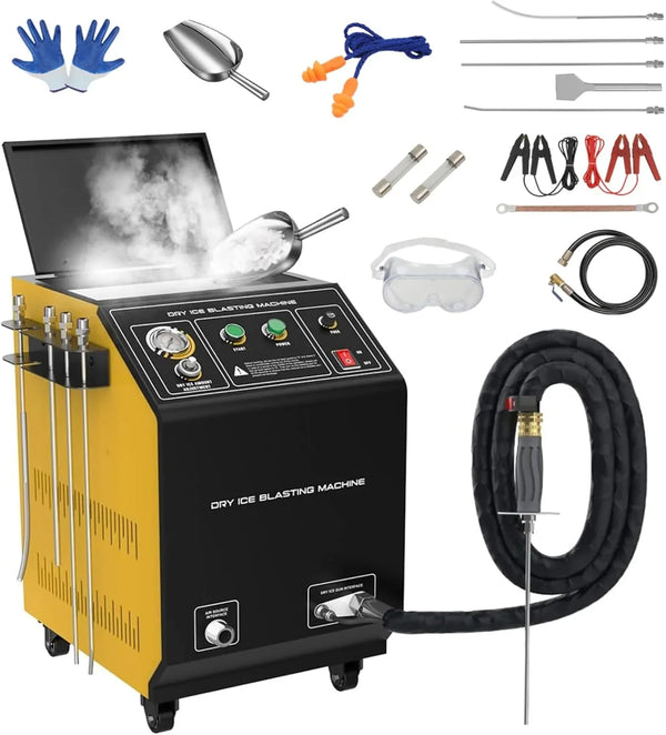 Dry Ice Blasting Machine,HTS705 Pellet Dry Ice Blasters,Industrial Dry Ice Blasting Cleaning Machine, Dry Ice Blaster Engine Cleaner Intake Valve Cleaner, Dry Ice Blast Cleaners 110V/220V U9473