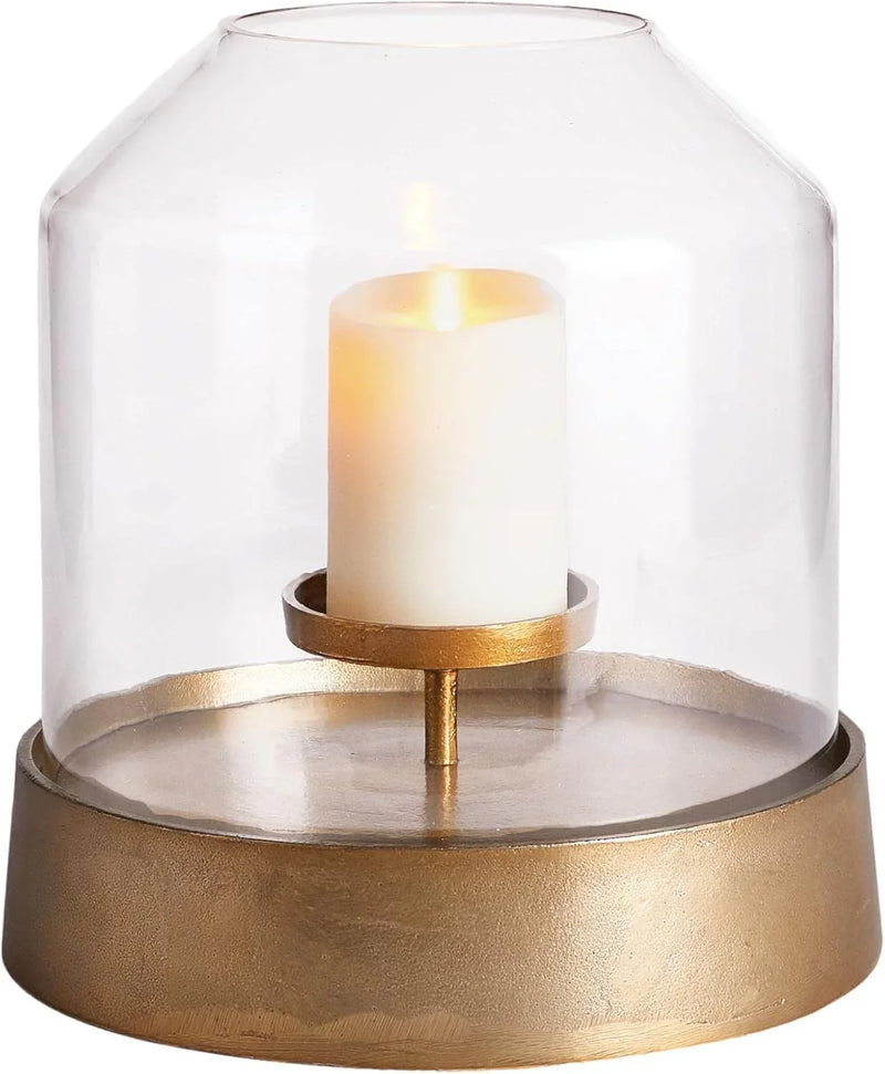 Elegant Gold Large Round Hurricane Candle Holder Dome Shape 13 in Terrarium Classic H2832
