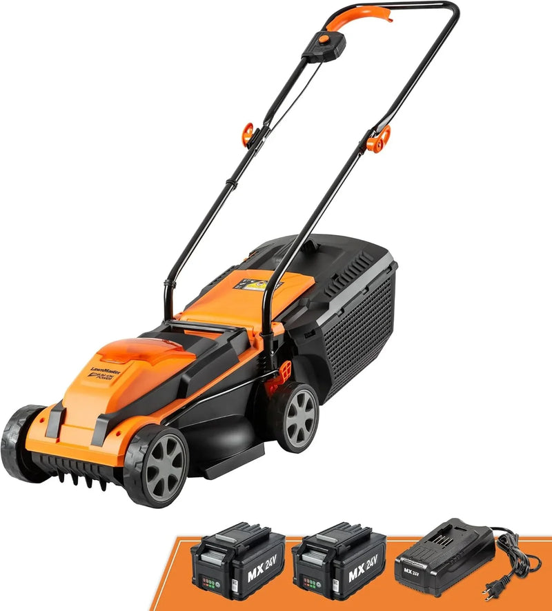 Cordless 13-Inch Lawn Mower 24V Max with 2X4.0Ah Battery and a Charger E8892
