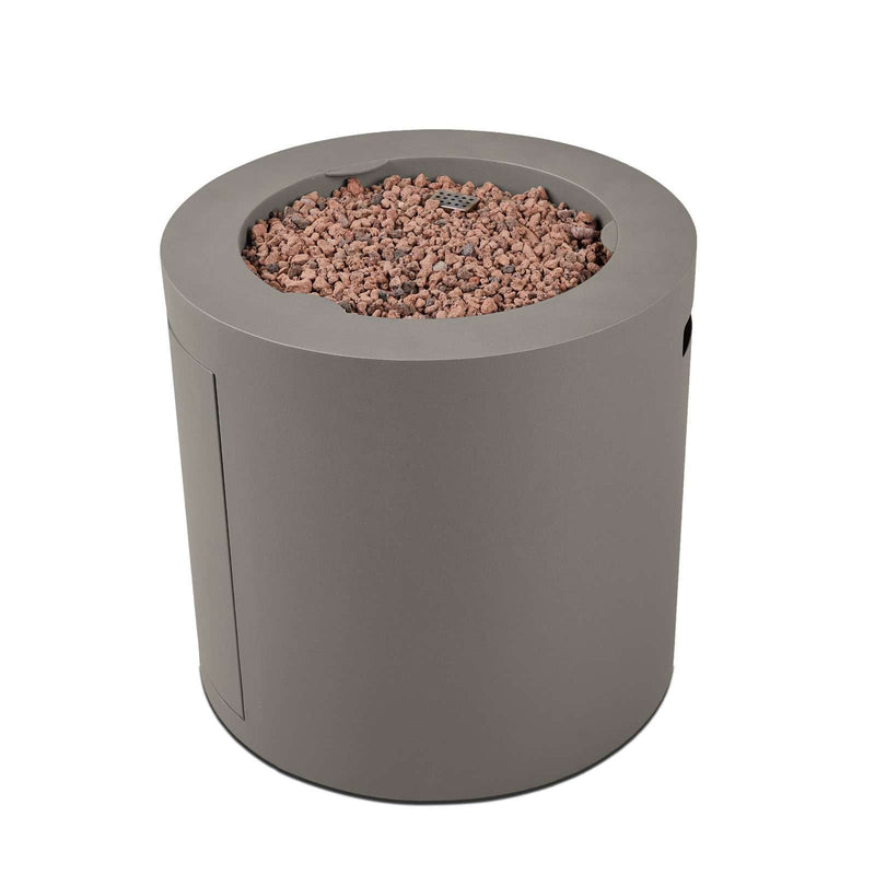 Aegean Steel Propane Fire Pit Hidden Tank in Mist Gray, 24-in N3526