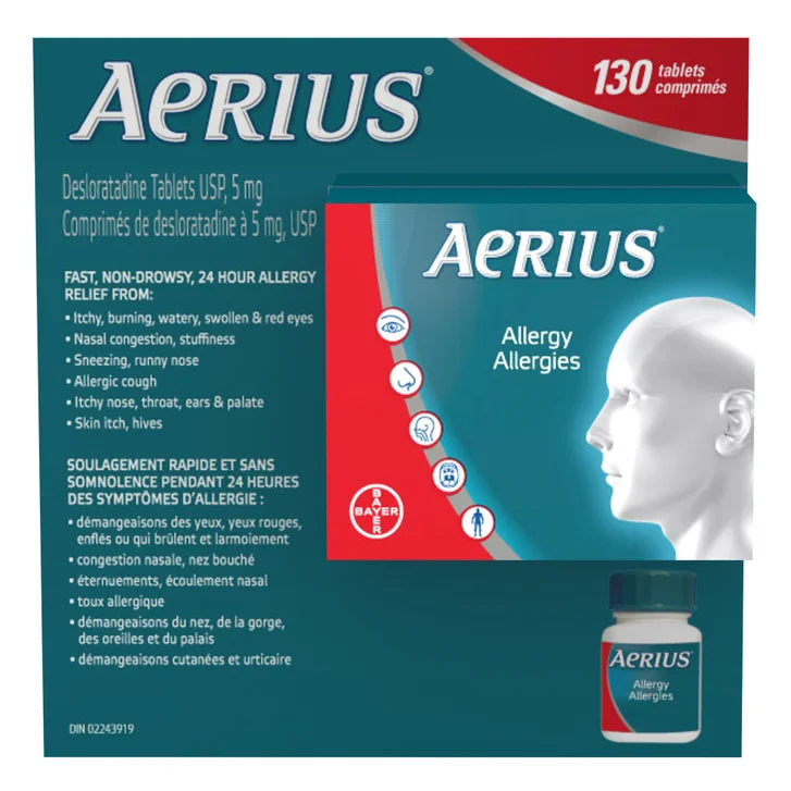 Aerius Allergy Relief, 130 Tablets E5434