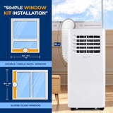Portable Air Conditioner– 8,000 BTU 3-in-1 AC Unit with Cooling, Dehumidifier & Fan –w/ Remote Control, Window Mount Kit, Wheels, Quiet Operation for Rooms up to 300 sq ft