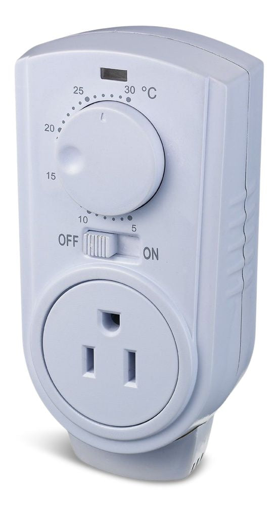 Plug-in Thermostat for Portable Space Heater & AC, White I0986