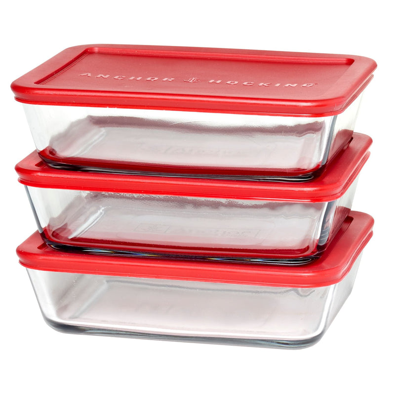 Glass Meal Prep Food Storage Container Set, 6-pc Y1391