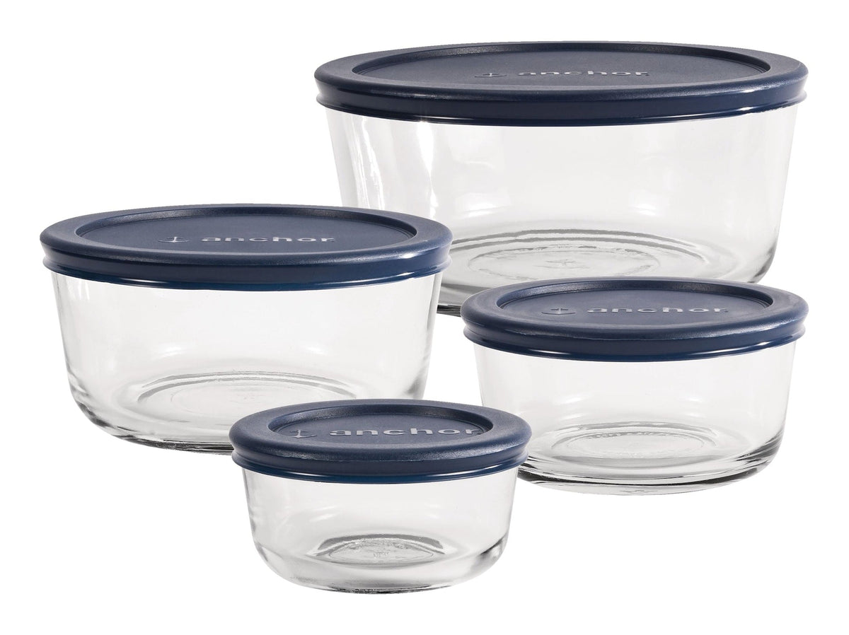 Glass Storage Container Set with Lids, Assorted Sizes, 4 Count