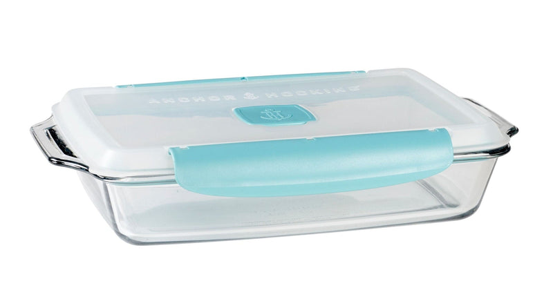 Rectangular Glass Bakeware Container with TrueLock Vented Locking Lid, 3-qt P5359